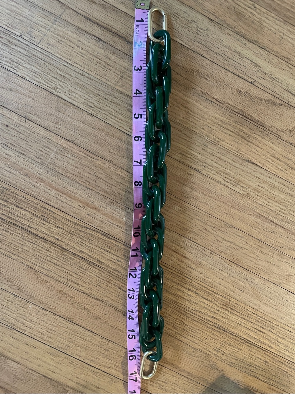 Clare V Dark Green Resin Chain Strap with Gold Hardware - Picture 4 of 4